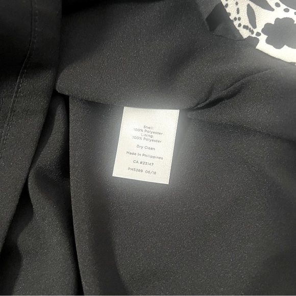 Talbots Women’s Size 8P Crepe Shift Lined Black & White Dress Paisley Print EUC - Picture 9 of 10
